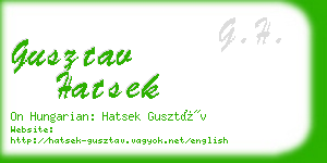 gusztav hatsek business card